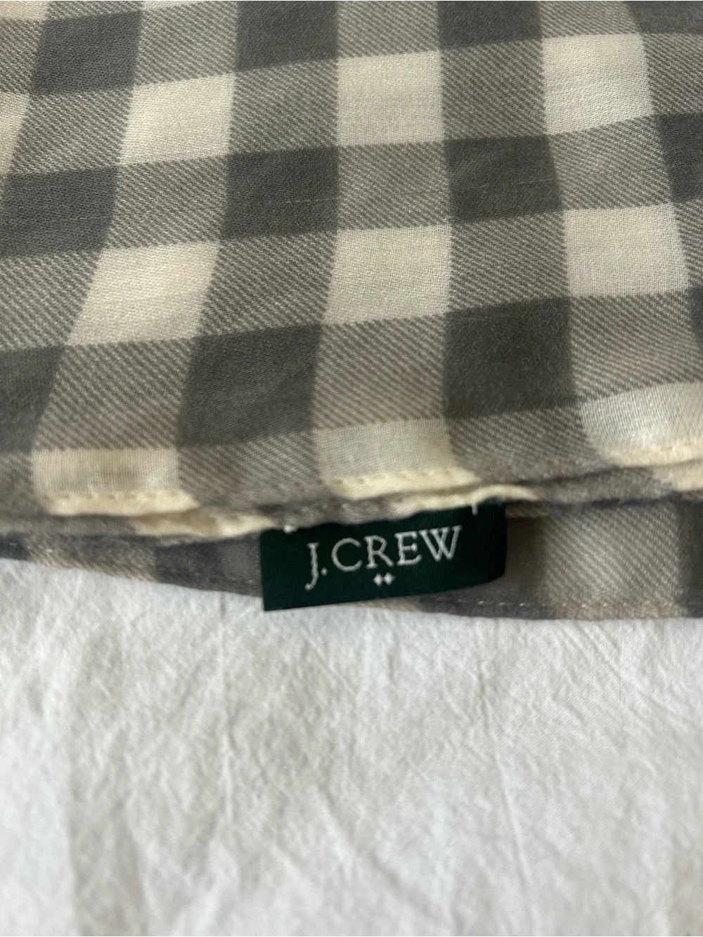 J. Crew Gray & Cream Checked Scarf